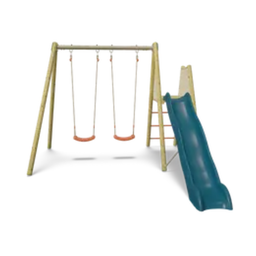 Trigano - 2 Balançoires Harmonie Billy avec Toboggan 2m63 J-18421P4