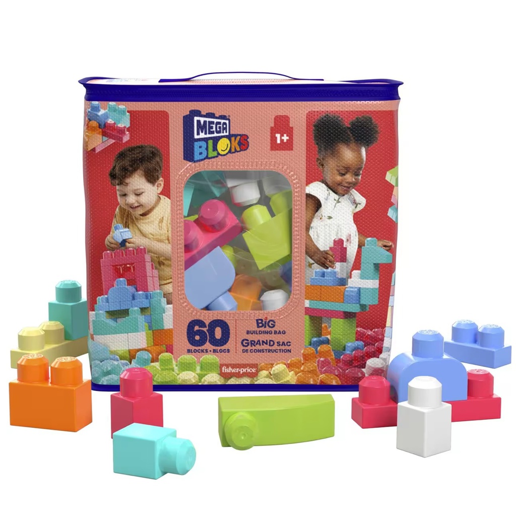 Fisher-Price Mega Bloks Sac 60 Blocks Rose DCH54