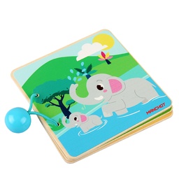 [11002] Manchot - Storybook en bois - Animaux de la foret 11002
